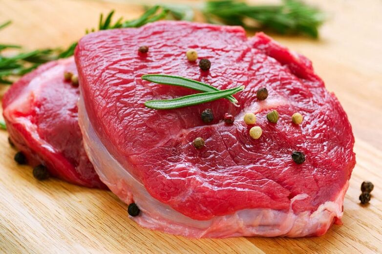 carne para aumentar a potencia